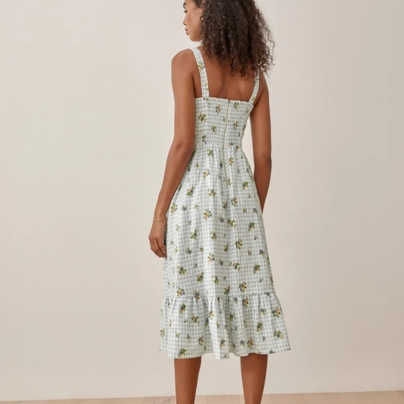 Reformation maegan linen dress in al fresco size 6 - Picture 3 of 6